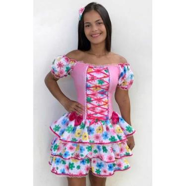 Imagem de Vestido Caipira Feminino Encanto Adulto  Estilo para São João - Bravo 