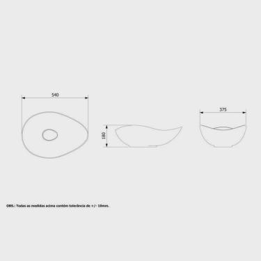 Imagem de Kit 3 Cubas de Apoio Oval 54x37,5cm Ruy Ohtake Roca Marrom