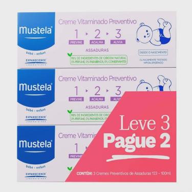 Imagem de Creme vitaminado preventivo para assaduras mustela 123 110G 3 unidades
