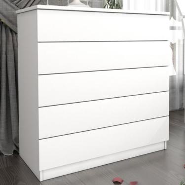 Imagem de Cômoda Premium 5 Gavetas Neve 5827 - Tcil Móveis, Branco, Moderno