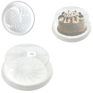 Imagem de Porta Bolos Boleira Suporte Para Torta Com Tampa e Alça - Top, Branco