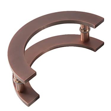 Imagem de Maçaneta da porta puxadores da porta de correr exterior, semicírculo vidro porta de madeira maçaneta da porta empurre para corredor hotel centro comercial moradia (cor: # 2, tamanho: 20 cm de