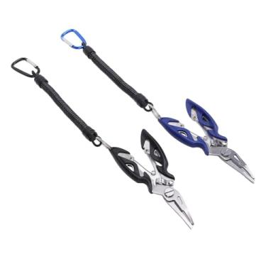 Imagem de 2 Pçs Alicate de Pesca Aço Inoxidável Multifuncional Gancho Removedor Linha Cortador Split Loop Abridor Trança Tesoura Alicate Engrenagem de Pesca para Homem