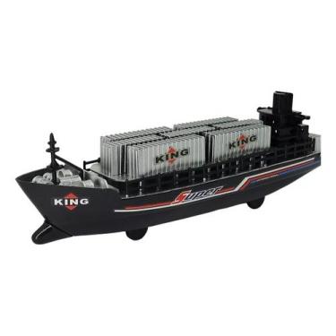 Imagem de Navio Cargueiro Container Super King Brinquedo A Frição 30cm Divertido