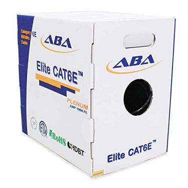 Imagem de Cat6 Plenum CMP (Cat6e), cabo Ethernet 1000 pés, 23AWG UTP, 600MHz, cobre puro sólido, certificado UL, com estria, fácil tração (Reelex II), cabo de rede