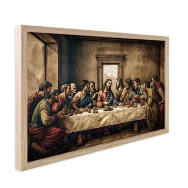 Imagem de Quadro Decorativo Religiosos Santa Ceia Jesus Fé Sagrada Família com M
