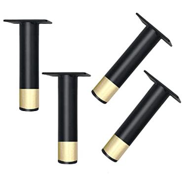 Imagem de XWZFFAI Perna de móveis 4 peças de pés modernos de metal, mesa de tubo redondo vertical Diyniture pés de armário pés de sofá, pernas de suporte de mobiliário de ferro, para mesa de centro, mesa, com