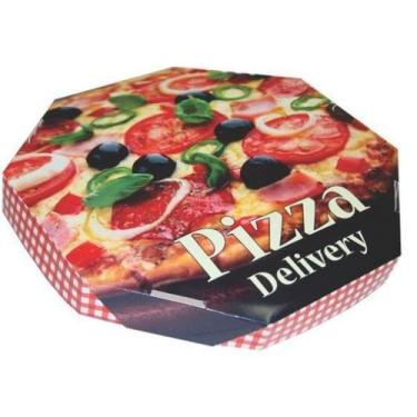 Imagem de Caixa Para Pizza Oitavada 25Cm - Altura 3Cm - 100 Unid