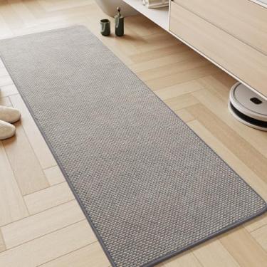 Imagem de AMOAMI Tapete de banho de chenille, tapete de banheiro super absorvente, secagem rápida, tapetes de banho de baixa pilha para banheiro, laváveis, com fundo de borracha, cabem embaixo da porta, frente