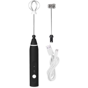 Imagem de Batedeira de ovos, batedeira elétrica automática para ovos, espumador de leite, misturador PRETO