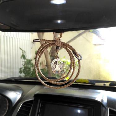Imagem de Laço Adorno Couro Trançado Retrovisor Música Dourado Asas - GRANADO AC