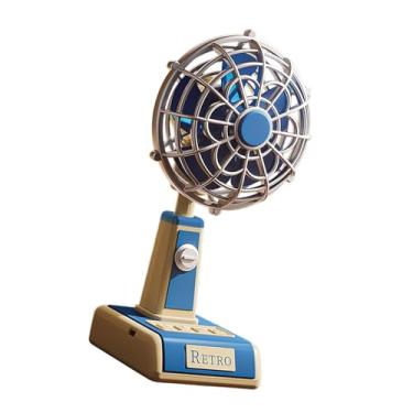 Imagem de Kuntesetty Ventilador de mesa portátil 3 ventilador de refrigeração de velocidade ajustável poderoso para carro de escritório quarto externo interno, Azul