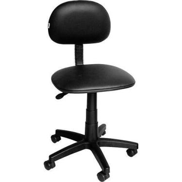 Imagem de Cadeira Secretária Ibiza Laminada Pistão a Gás Tecido Preto - Barão da