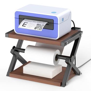 Imagem de Alyoen Suporte De Etiquetas Para Rolos E Sanfonadas, Impressora Térmica Remessa, Acessórios Mesa, Suprimentos Casa, Escritório, Pequenas Empresas (Preto Cinza)