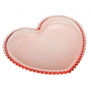Imagem de Prato Sousplat Cristal Coração Pearl 30 Cm Rosa - Wolff