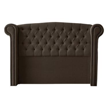 Imagem de Cabeceira Cama Casal Box Estofada 138 Cm Flórida Suede Marrom