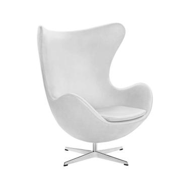 Imagem de Poltrona Egg Sem Puff Base Alumínio Em Sintético Branco Cor Branco