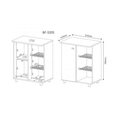 Imagem de Balcão Fruteira 1 Porta 2 Aramados Bf3205 Tecno Mobili Branco