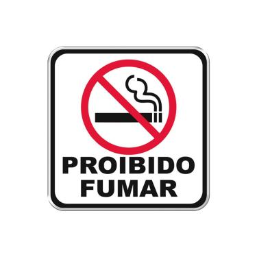 Imagem de Adesivo Decorativo Em Relevo Fácil Aplicação Proibido Fumar Cor Branco