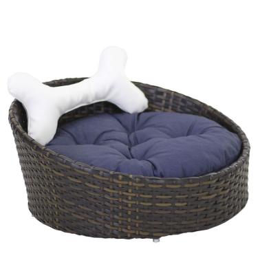 Imagem de Cama Pet Chaise Redonda Fibra Sintética Alumínio Cão E Gato Trama Original Capuccino