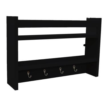 Imagem de Porta Chave Organizador Preto Em Mdf