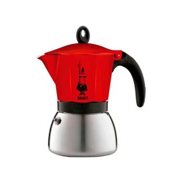 Imagem de Cafeteira Italiana Bialetti Moka Induction Em Alumínio 6 Xícaras Vermelho