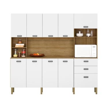 Imagem de Armario De Cozinha Completo 10 Portas 2 Gavetas Onix Intense Kits Paraná Cor:freijo/supremo