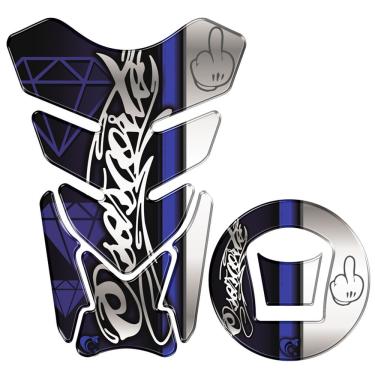 Imagem de Adesivo Resinado Protetor Tanque E Bocal Moto Haojue Dk 150 Azul Cor Azul