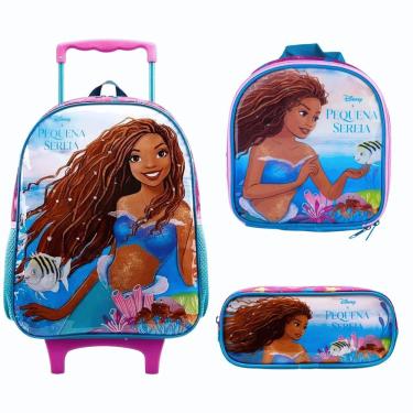 Imagem de Kit Mochila De Rodinhas + Lancheira + Estojo A Pequena Sereia - O Filme Xeryus