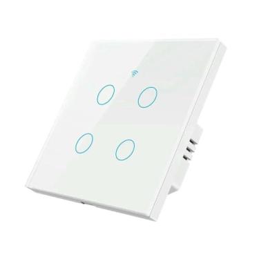 Imagem de GaoLeAve Interruptor inteligente EU WiFi vida inteligente fio neutro/sem fio neutro interruptor de luz sensível ao toque 220V funciona com óculos Alexa Home-101JL-WHITE-04