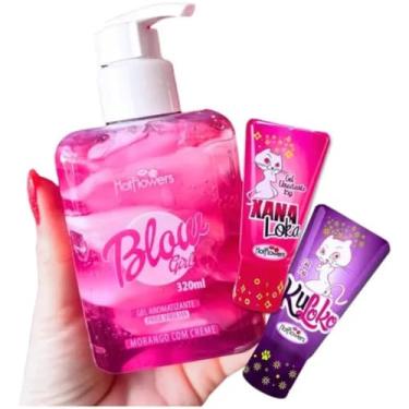 Imagem de Kit Gel Hidratante Corporal Beijável Corpo Virilha Pele Macia Blow Girl Xana Loka Kuloko Hot Flowers