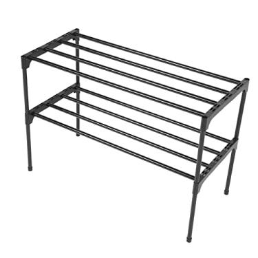 Imagem de Ciieeo Organizador de Aço Inoxidável de Camada Prateleira Resistente Armazenamento de Calçados Espaços Pequenos