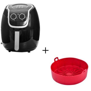 Imagem de Kit Air Fryer 6 Litros Fix 1500W 127/220V + Forma Redonda de Silicone 