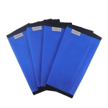 Imagem de CareMaster Botas de malha fina com ajuste solto e antiderrapante para mosca de cavalo, sem mais incômodo, reduz muito o pisoteio, respirável com fluxo de ar natural (conjunto de 4) Pônei azul