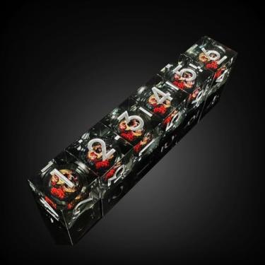 Imagem de HAOMEJA Skull D6 Resin Dice Set 6-PCS DND Hexahedron Dice 18mm Role Playing Dice Set Apply to Board Games Dice RPG MTG D&D Dice Gaming Gift (Skull C & Black)
