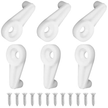 Imagem de Jiozermi Kit de clipes de retentor de janela de vidro com 30 peças, clipes de fixação de espelho branco Suporte de porta de vidro para painel de armário com parafusos para fixação de vidro