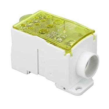 Imagem de Caixa de Junção de Bloco de Terminal, Caixa de Distribuição de Energia de Pólo único para Várias Necessidades de Distribuição, Caixa de Distribuição de Trilho DIN 690V 250A (YELLOW)
