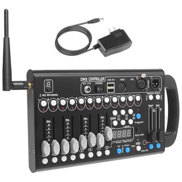 Imagem de jindaaudio Controlador Dmx Sem Fio Com 192 Canais De Luz Para Dj, Controladores Midi Portátil 512 Canais, Placa Controle Iluminação Dmx512, Console Luzes Palco