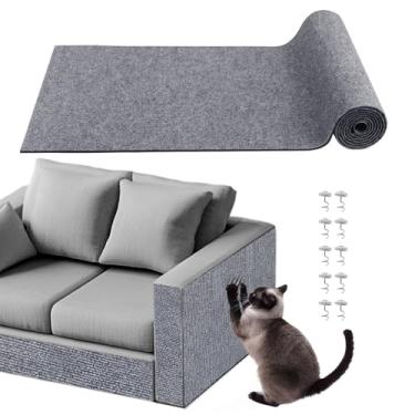 Imagem de pawstrip Tapete para arranhar gatos de 395 x 40 cm, protetor de móveis autoadesivo para arranhões, protetor de sofá de garras faça você mesmo, tapete de escalada, arranhador de canto interno para