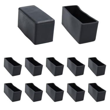 Imagem de Runseaway 12 Peças De Protetores Perna Cadeira Retangulares 2 Cm X 5 Cm, Pés Pvc Flexíveis Para Móveis, Capas Antiderrapantes Mesa, Proteção Elástica Piso Cadeiras, Bancos E Mesas, Preto