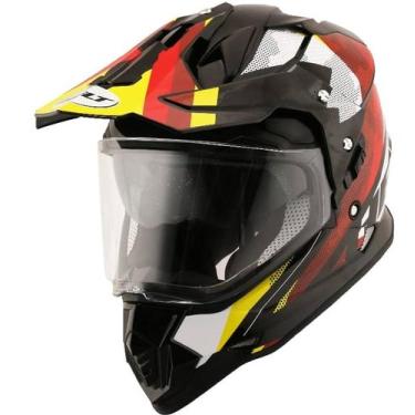 Imagem de Capacete Moto Helt Cross Vision Glass Drakar C/Oculos Solar, 60
