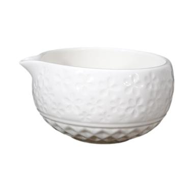 Imagem de Fenteer Ceramic Matcha Bowl Handmade, 560ml, para Matcha Chawan Chawan Japanese Cup, Tradicional de porcelana para iniciantes para iniciantes, Branco