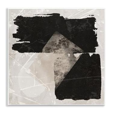 Imagem de Stupell Industries Design artístico de placa de parede abstrata de duas formas pretas por Daniela Santiago, 12 x 12