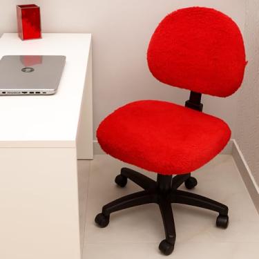 Imagem de Capa para Cadeira executiva sem braço estética Escritório pelúcia Pelo Curto (VERMELHO)