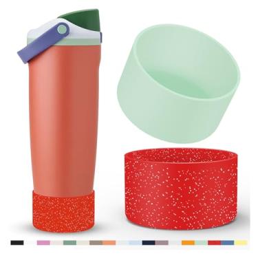 Imagem de 2 peças de bota de silicone para Owala 1,134 g e 850 g FreeSip Sway Tumblers, protetor inferior antiderrapante acessórios de manga antiderrapante para garrafas de água FreeSip Sway, lavável na