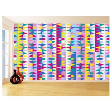 Imagem de Papel De Parede Geométrico Triângulos Abstrato 3,5M Gmt89 - Você Decor