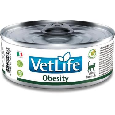 Imagem de Racao Umida Vet Life Gatos Adultos Obesity Lata 85Gr