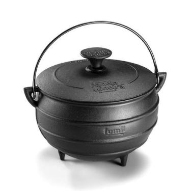 Imagem de Caldeirão Tripé Arco e Tampa Panela Mineira 18x19,5cm 2,7L