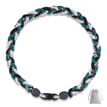 Imagem de Lmuwecno Colares de beisebol de 45,7 cm com três cordas trançadas, tornado, homens e mulheres, acessórios ideais para times de beisebol e entusiastas, 18.0, Nylon e silicone, Sem Pedra Preciosa