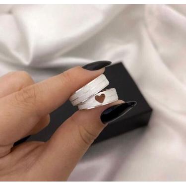 Imagem de Aliança coração vazado - Malli alianças e joias 